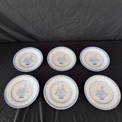 Rice Eye Patterned Blue and White Plates (K-DZ)