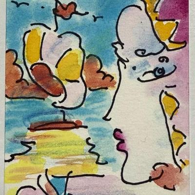 Authentic PSA Certified Peter Max Mixed Media Painting