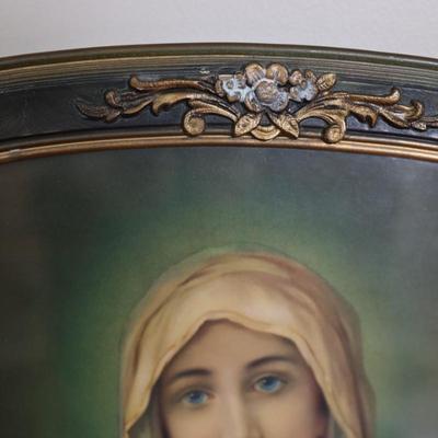 Vintage Framed Prints Sacred Heart of Jesus and Mary Ornate, 1953