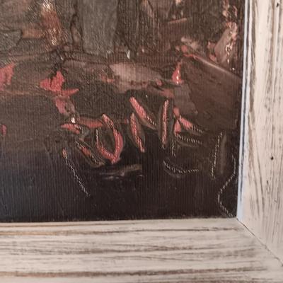DESERT SUNSET OIL ON CANVAS SIGNED BY ARTIST RONEY?