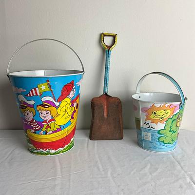 D895 Two Ohio Art Pails With Shovel