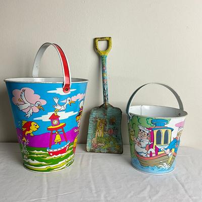 D895 Two Ohio Art Pails With Shovel