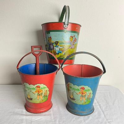 D896 Lot of Three Ohio Art Sand Pails