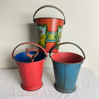 D896 Lot of Three Ohio Art Sand Pails