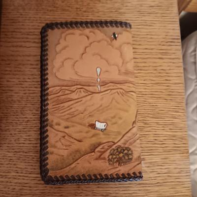 LEATHER TOOLED WALLET AND DRESSER TOP ITEMS TO HOLD YOUR TREASURES