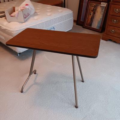 SMALL PINE 3 DRAWER CHEST, FOLDING TABLE AND A STEP STOOL