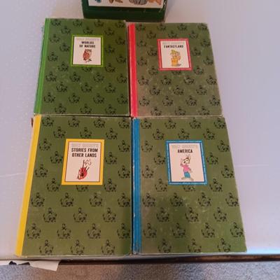 WALT DISNEY'S 1965 4 CHILDREN'S BOOK SET AND 2 DISNEY MOVIES