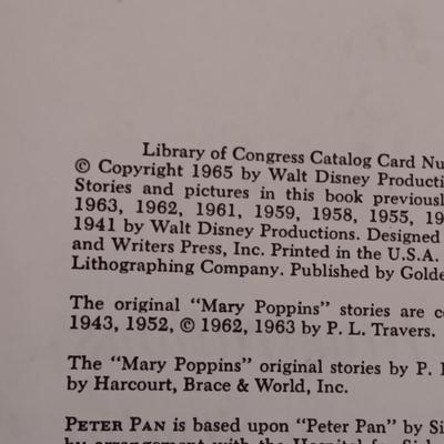 WALT DISNEY'S 1965 4 CHILDREN'S BOOK SET AND 2 DISNEY MOVIES