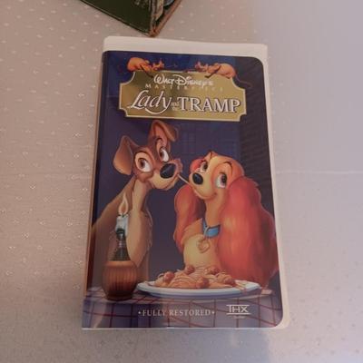 WALT DISNEY'S 1965 4 CHILDREN'S BOOK SET AND 2 DISNEY MOVIES