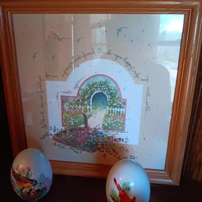 PORCELAIN EGGS WITH BIRDS