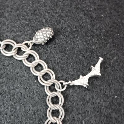 STERLING SILVER CHARM BRACELET 38.41g
