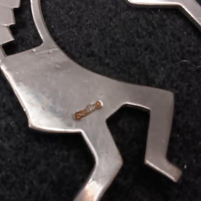 LARGE STERLING SILVER KOKOPELLI ON STERLING CHAIN 77.06g