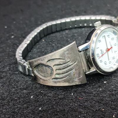 STERLING SILVER WATCH BAND MARKED LK, WATCH IS BY PAUL MARET