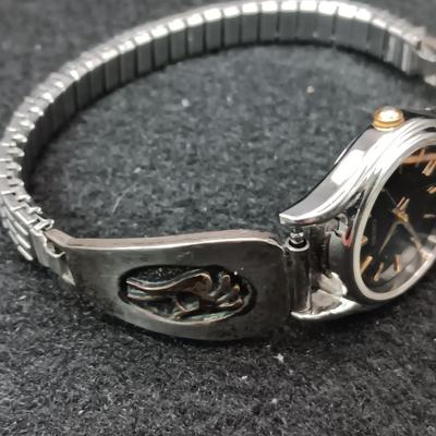 STERLING SILVER AND 14K WATCH BAND MARKED WM ROGERS AND STERLING BRACELET MARKED H MACE