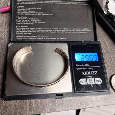 STERLING SILVER AND 14K BRACELET MARKED V HICKS 29.69g