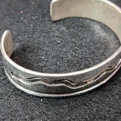 STERLING SILVER AND 14K BRACELET MARKED V HICKS 29.69g