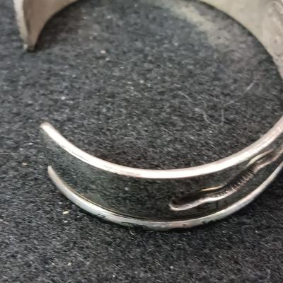 STERLING SILVER AND 14K BRACELET MARKED V HICKS 29.69g