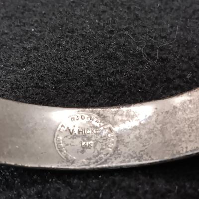 STERLING SILVER AND 14K BRACELET MARKED V HICKS 29.69g