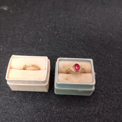 2 ANTIQUE 10K GOLD BABY RINGS 1.07g