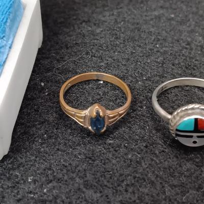 10K BABY RING 2.74g, STERLING SILVER RING AND A 3RD BABY RING