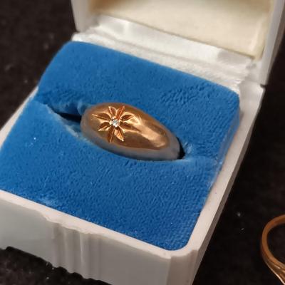 10K BABY RING 2.74g, STERLING SILVER RING AND A 3RD BABY RING