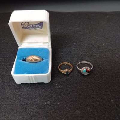 10K BABY RING 2.74g, STERLING SILVER RING AND A 3RD BABY RING
