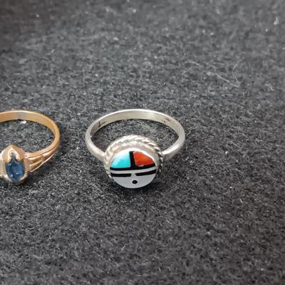 10K BABY RING 2.74g, STERLING SILVER RING AND A 3RD BABY RING