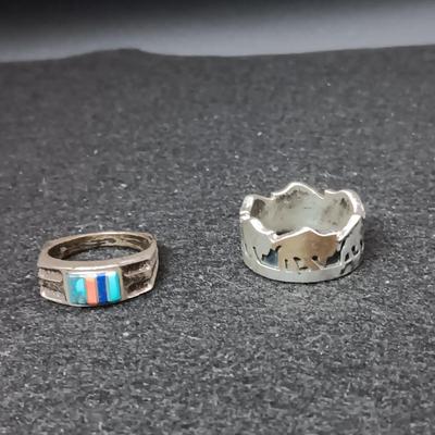 2 STERLING SILVER RINGS 17.65g