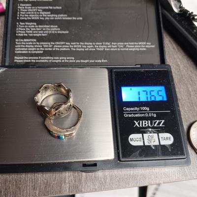 2 STERLING SILVER RINGS 17.65g