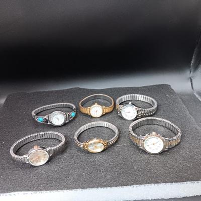6 LADIES WATCHES, ALL NEED NEW BATTERIES