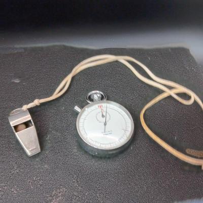 WORKING SEIKO STOPWATCH AND A WHISTLE