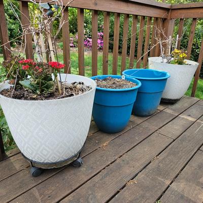 Four Round Plastic Decor Pots (Y-JS)