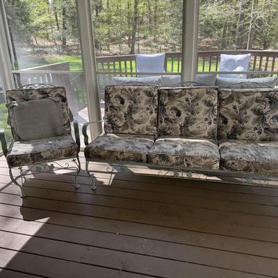 Wrought iron couch and chair