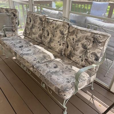 Wrought iron couch and chair