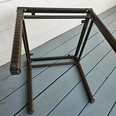 Faux Rattan Glass Top Side Table (Y-JS)