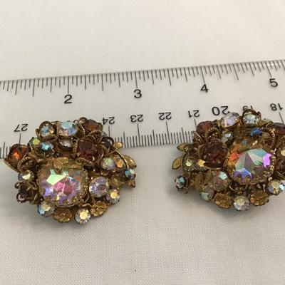 De Mario NY Vintage Signed Aurora Borealis and Rhinestone