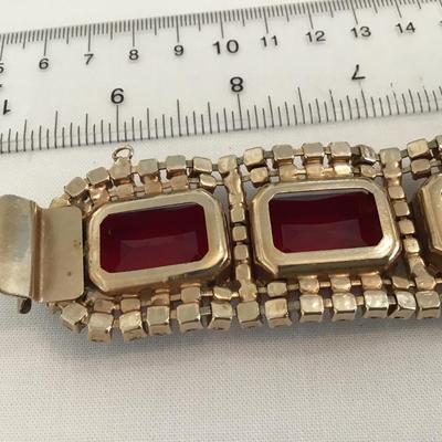 1960 D&E Juliana Red And Clear Rhinestone Set Hudge Stones