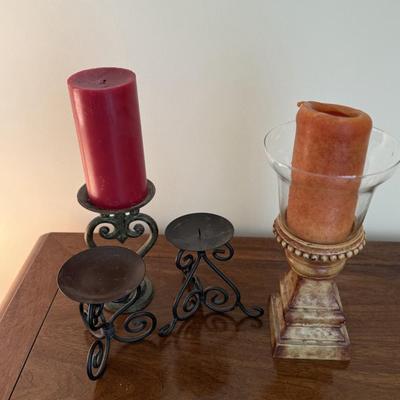 Pretty candles and candle holders