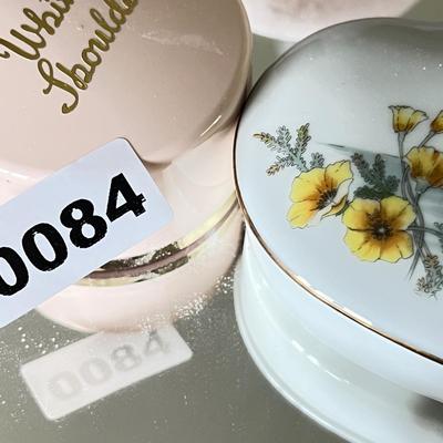 Mixed Vintage Collectibles - Spun Glass, Porcelain, Vanity Tray