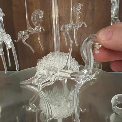 Mixed Vintage Collectibles - Spun Glass, Porcelain, Vanity Tray