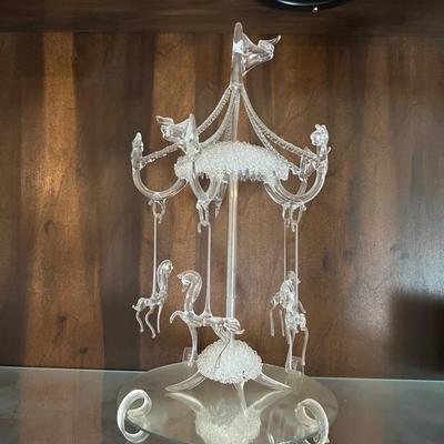 Mixed Vintage Collectibles - Spun Glass, Porcelain, Vanity Tray