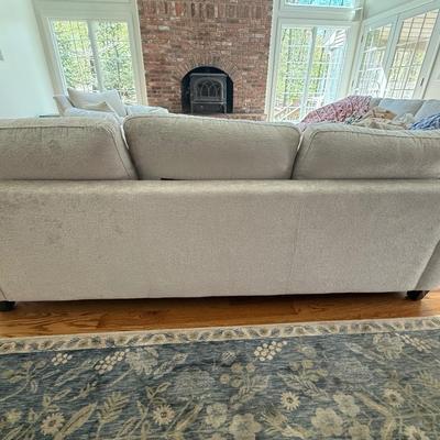 Cream chenille sofa, like new!