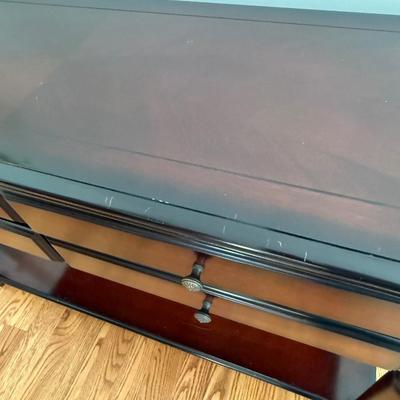 Wood console table with 4 drawers and shelf