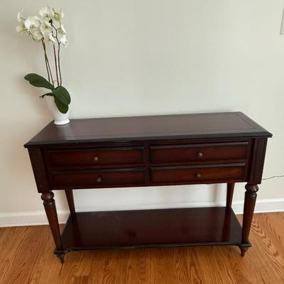 Wood console table with 4 drawers and shelf