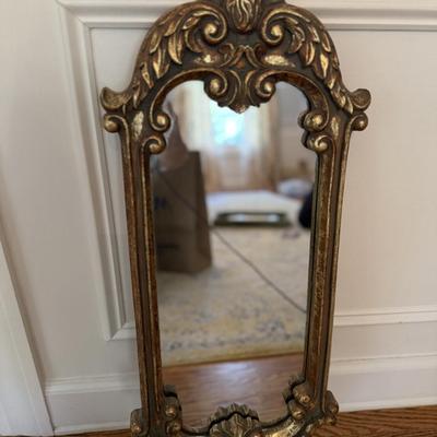 Beautiful gold mirror and towel ring