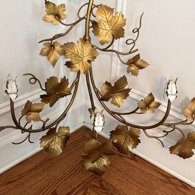 Delicate and beautiful vintage gold leaf sconce