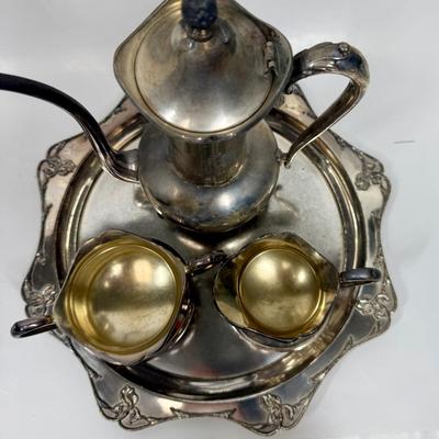 Antique Forbes Silver Company Quadruple Tea Set Silver Plate 4 Pieces