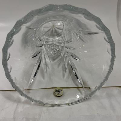 Large Flower Vase Cristal d'Arques 24% Lead Crystal Tall Fluted Cut Glass Vase