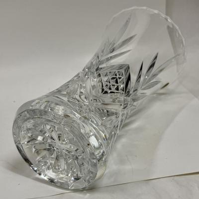 Large Flower Vase Cristal d'Arques 24% Lead Crystal Tall Fluted Cut Glass Vase