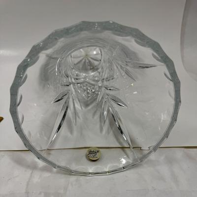 Large Flower Vase Cristal d'Arques 24% Lead Crystal Tall Fluted Cut Glass Vase